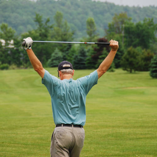 Golfer stretching